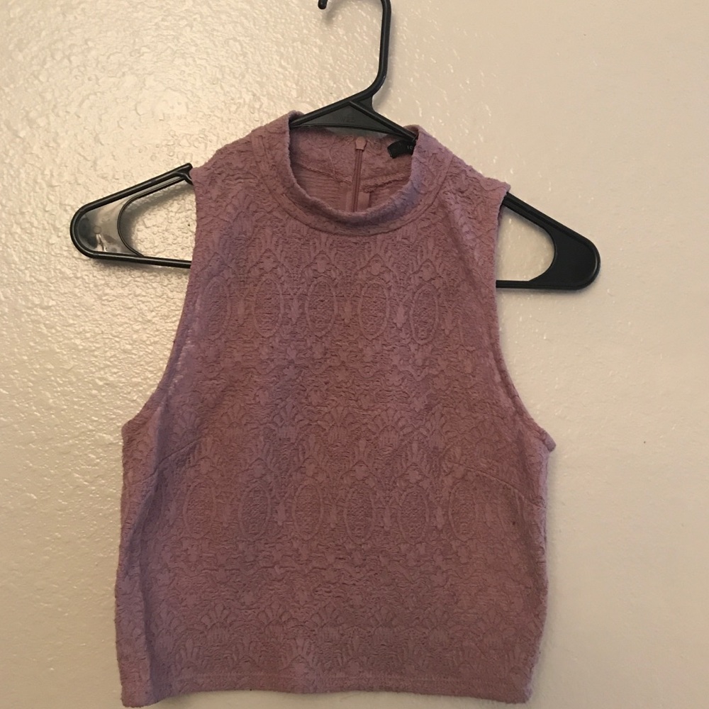 Forever 21 | Lilac turtleneck croptop with pattern